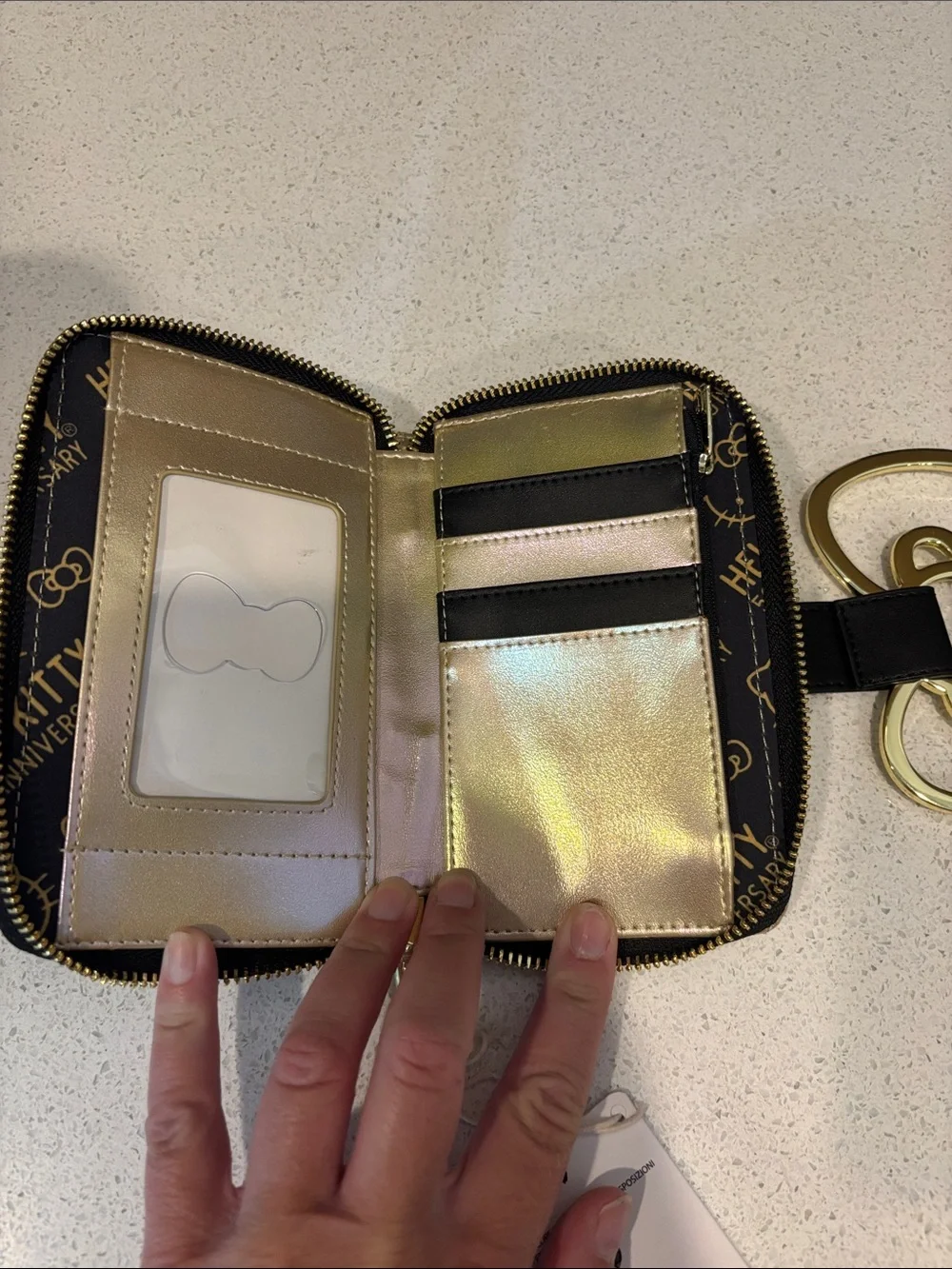Loungefly Sanrio Hello Kitty Iridescent Gold Mini Backpack and Wallet Set NWT